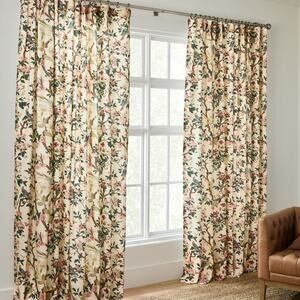 Pottery Barn NOLA Print Ivory 2 in 1 Pole Top Curtain 50" x 108” ONE Panel NEW